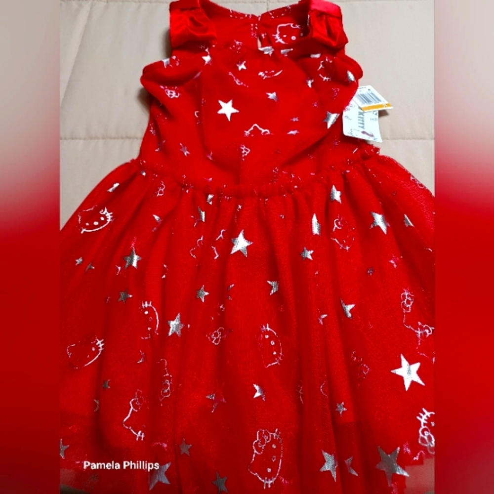 Sanrio Hello Kitty Red Dress with Silver Stars